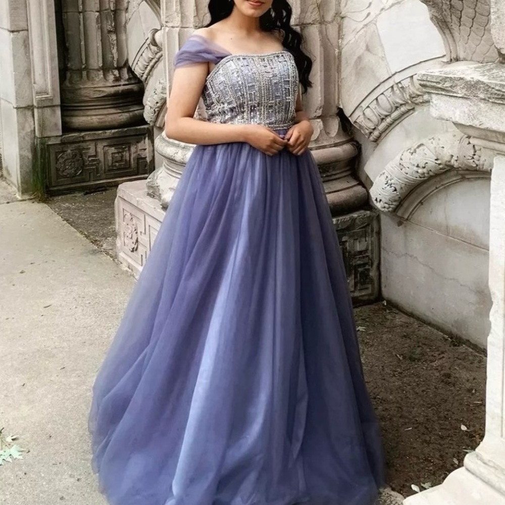 Lavender corset ball-gown prom dress